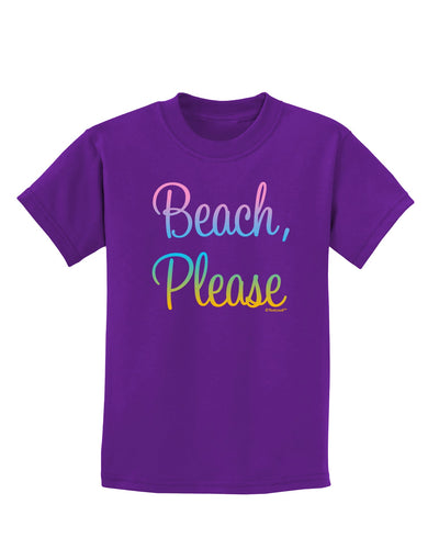 Beach Please - Summer Colors Childrens Dark T-Shirt-Childrens T-Shirt-TooLoud-Purple-X-Small-Davson Sales