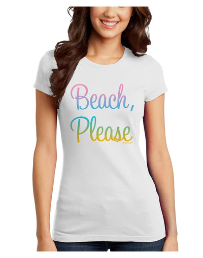 Beach Please - Summer Colors Juniors T-Shirt-Womens Juniors T-Shirt-TooLoud-White-Juniors Fitted X-Small-Davson Sales