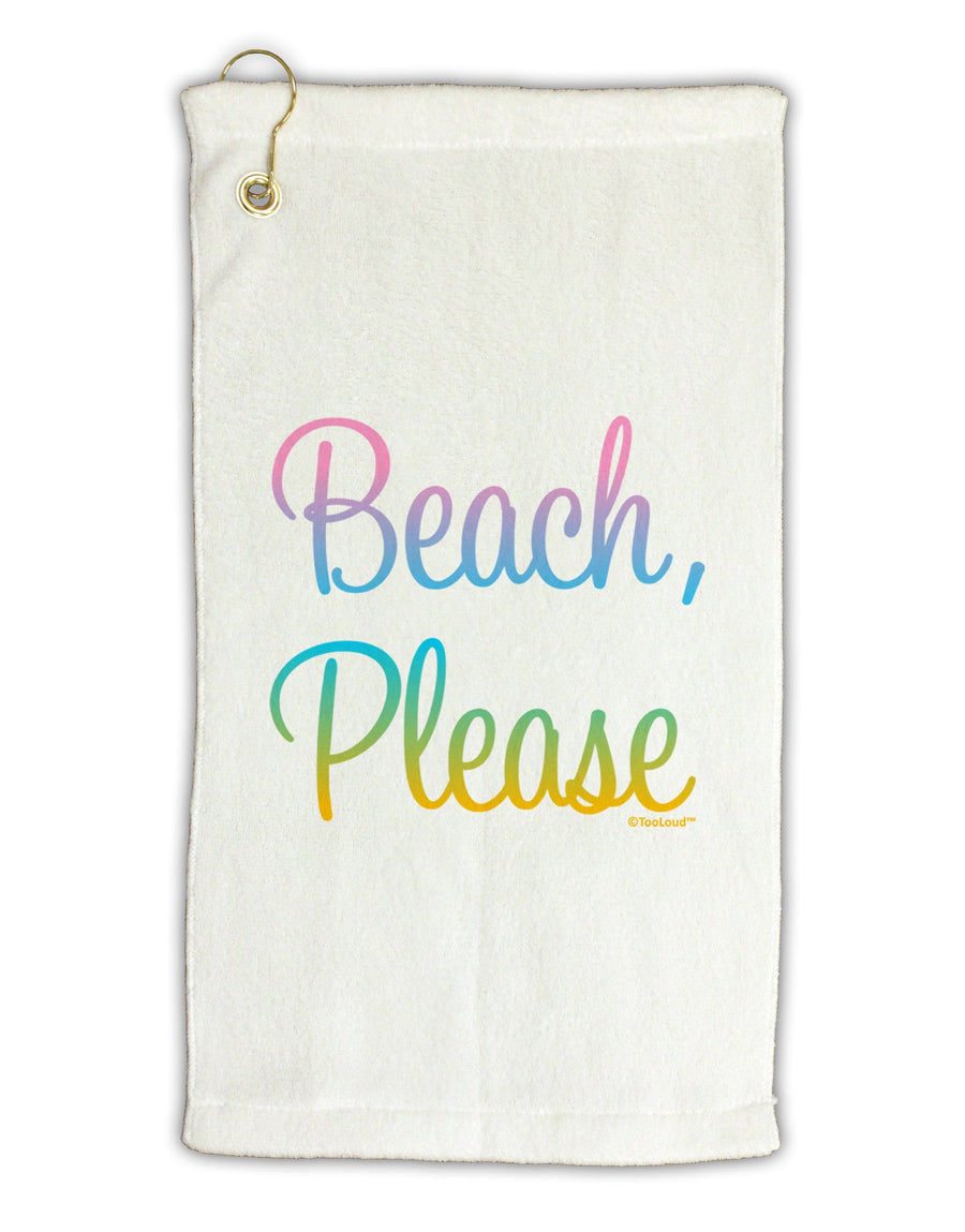 Beach Please - Summer Colors Micro Terry Gromet Golf Towel 16 x 25 inch-Golf Towel-TooLoud-White-Davson Sales