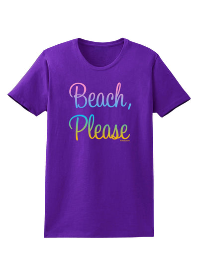 Beach Please - Summer Colors Womens Dark T-Shirt-TooLoud-Purple-X-Small-Davson Sales