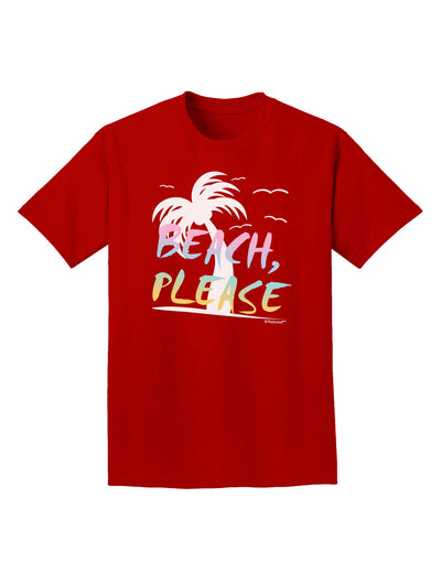 Beach Please - Summer Colors with Palm Trees Adult Dark T-Shirt-Mens T-Shirt-TooLoud-Red-Small-Davson Sales