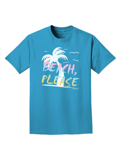 Beach Please - Summer Colors with Palm Trees Adult Dark T-Shirt-Mens T-Shirt-TooLoud-Turquoise-Small-Davson Sales