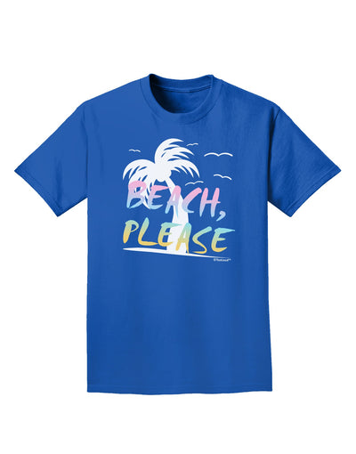 Beach Please - Summer Colors with Palm Trees Adult Dark T-Shirt-Mens T-Shirt-TooLoud-Royal-Blue-Small-Davson Sales