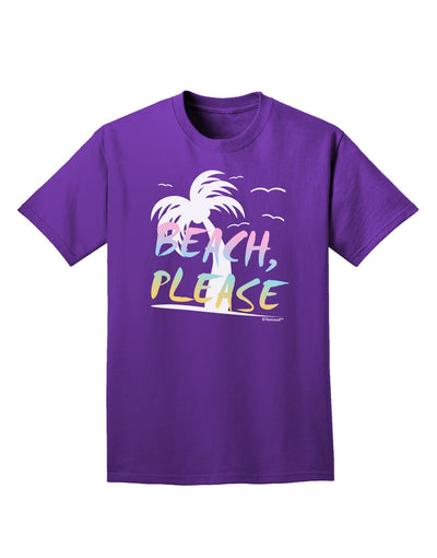 Beach Please - Summer Colors with Palm Trees Adult Dark T-Shirt-Mens T-Shirt-TooLoud-Purple-Small-Davson Sales