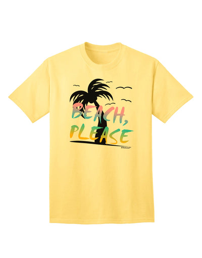 Beach Please - Summer Colors with Palm Trees Adult T-Shirt-Mens T-Shirt-TooLoud-Yellow-Small-Davson Sales