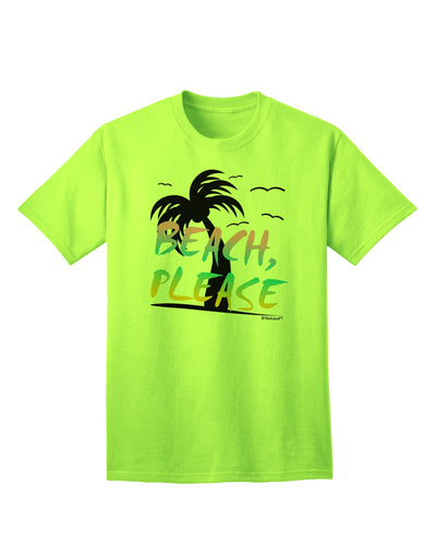 Beach Please - Summer Colors with Palm Trees Adult T-Shirt-Mens T-Shirt-TooLoud-Neon-Green-Small-Davson Sales