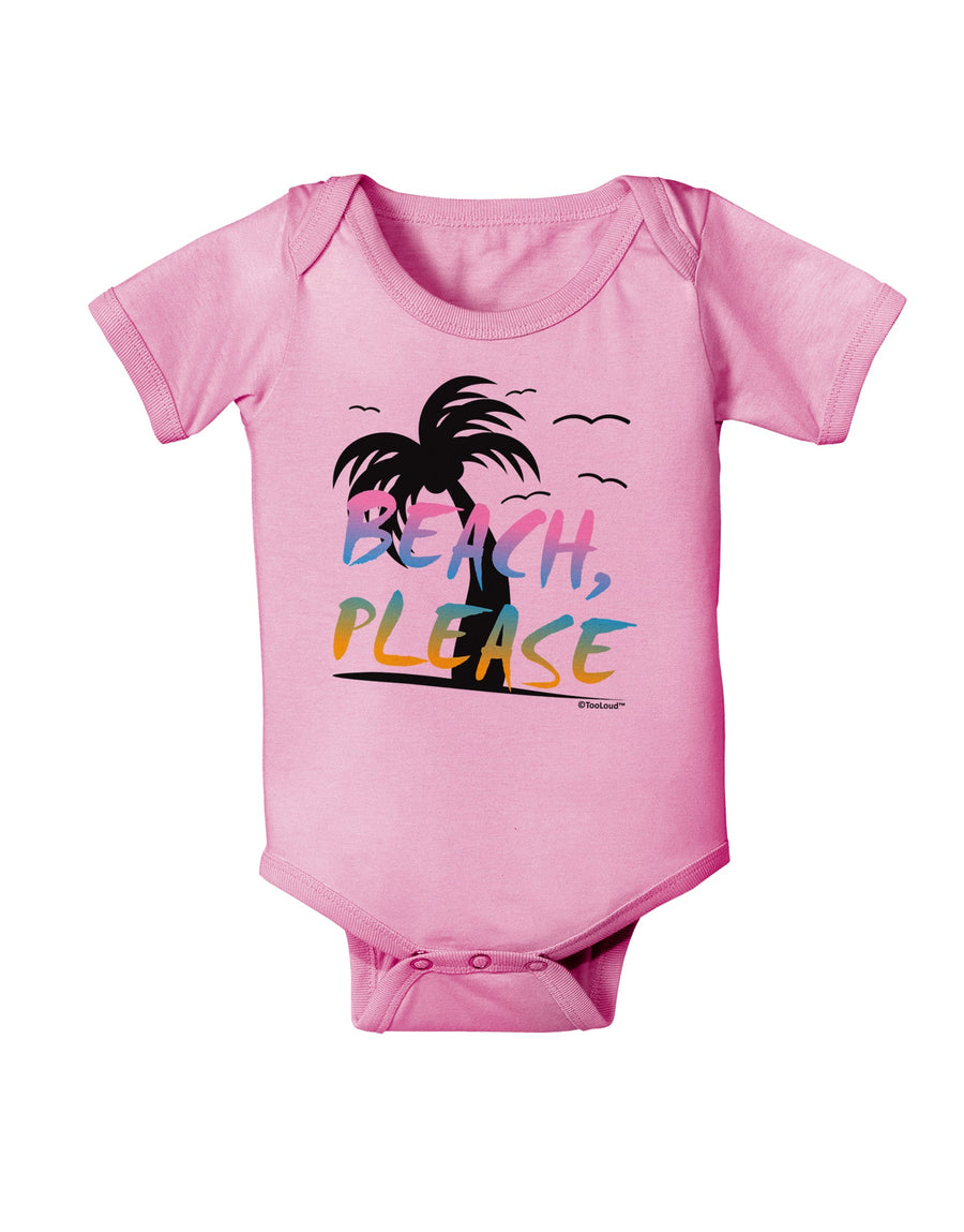 Beach Please - Summer Colors with Palm Trees Baby Romper Bodysuit-Baby Romper-TooLoud-White-06-Months-Davson Sales