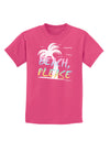 Beach Please - Summer Colors with Palm Trees Childrens Dark T-Shirt-Childrens T-Shirt-TooLoud-Sangria-X-Small-Davson Sales