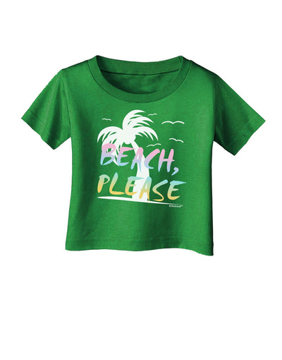 Beach Please - Summer Colors with Palm Trees Infant T-Shirt Dark-Infant T-Shirt-TooLoud-Clover-Green-06-Months-Davson Sales