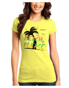 Beach Please - Summer Colors with Palm Trees Juniors T-Shirt-Womens Juniors T-Shirt-TooLoud-Yellow-Juniors Fitted X-Small-Davson Sales