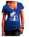 Beach Please - Summer Colors with Palm Trees Juniors V-Neck Dark T-Shirt-Womens V-Neck T-Shirts-TooLoud-Royal-Blue-Juniors Fitted Small-Davson Sales