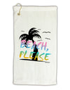 Beach Please - Summer Colors with Palm Trees Micro Terry Gromet Golf Towel 16 x 25 inch-Golf Towel-TooLoud-White-Davson Sales