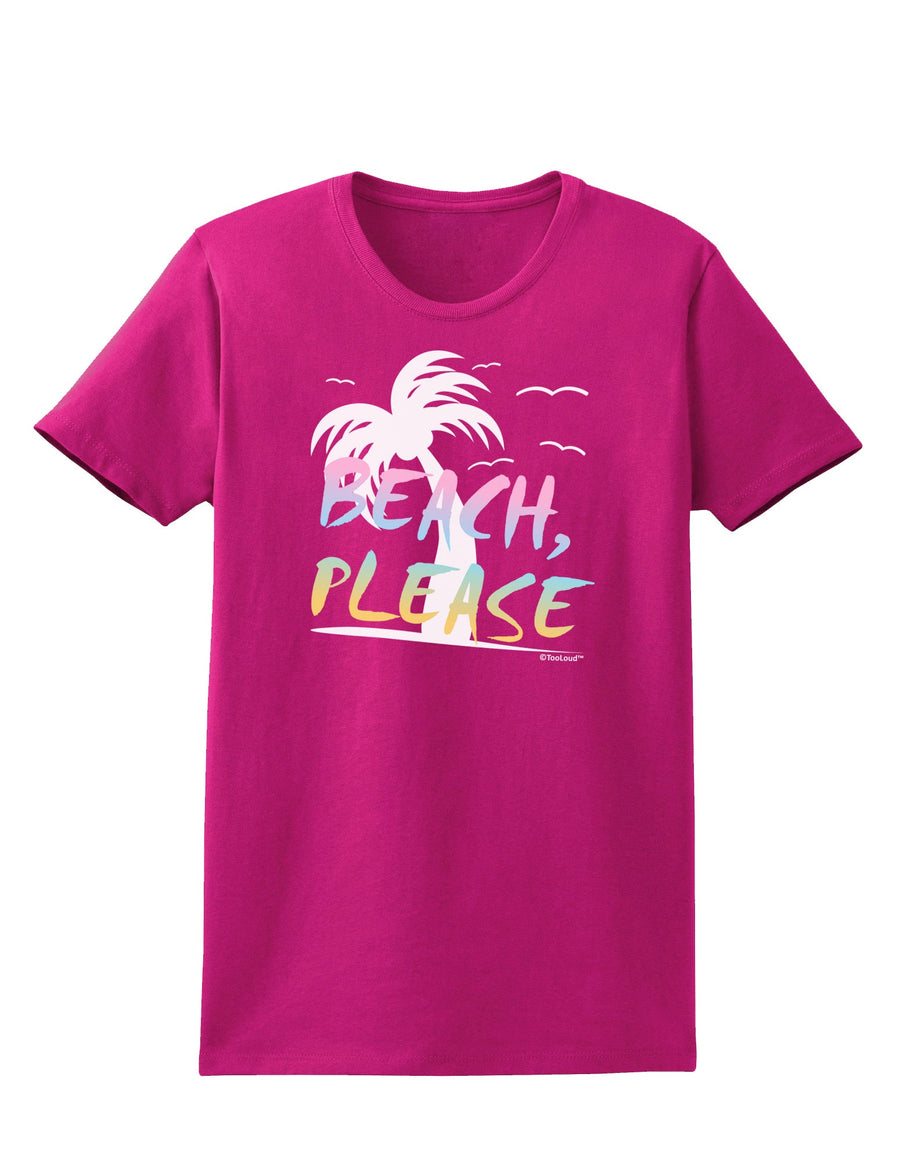 Beach Please - Summer Colors with Palm Trees Womens Dark T-Shirt-TooLoud-Black-X-Small-Davson Sales