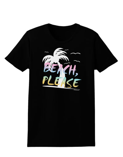 Beach Please - Summer Colors with Palm Trees Womens Dark T-Shirt-TooLoud-Black-X-Small-Davson Sales