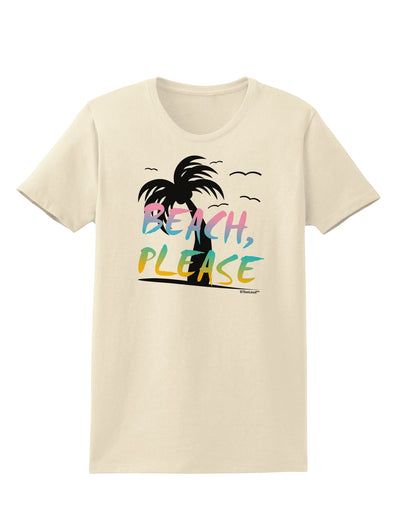 Beach Please - Summer Colors with Palm Trees Womens T-Shirt-Womens T-Shirt-TooLoud-Natural-X-Small-Davson Sales