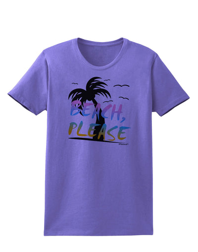 Beach Please - Summer Colors with Palm Trees Womens T-Shirt-Womens T-Shirt-TooLoud-Violet-X-Small-Davson Sales