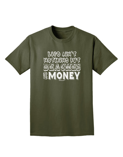 Beaches and Money Adult Dark T-Shirt by TooLoud-Mens T-Shirt-TooLoud-Military-Green-Small-Davson Sales