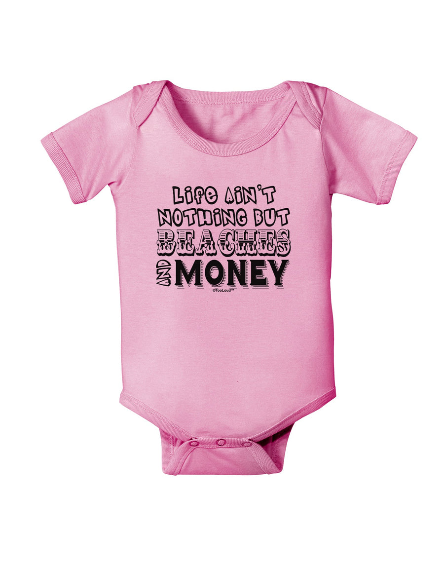 Beaches and Money Baby Romper Bodysuit by TooLoud-Baby Romper-TooLoud-White-06-Months-Davson Sales