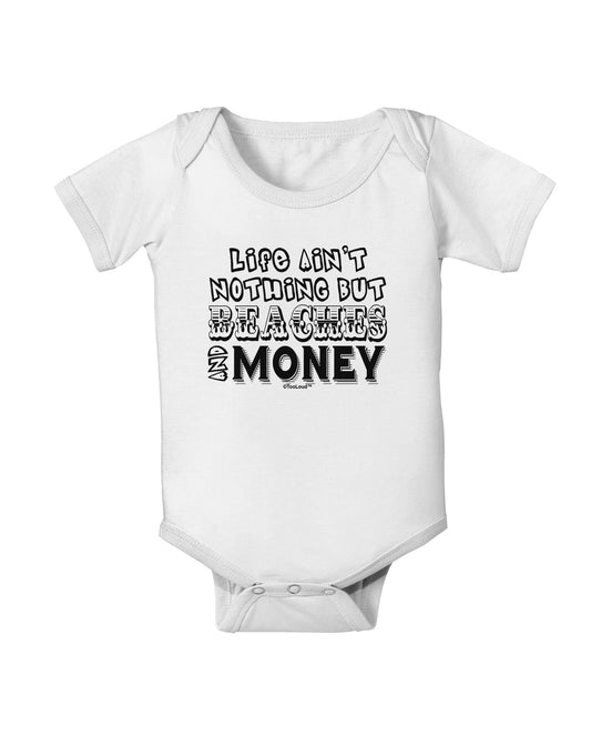 Beaches and Money Baby Romper Bodysuit by TooLoud-Baby Romper-TooLoud-White-06-Months-Davson Sales