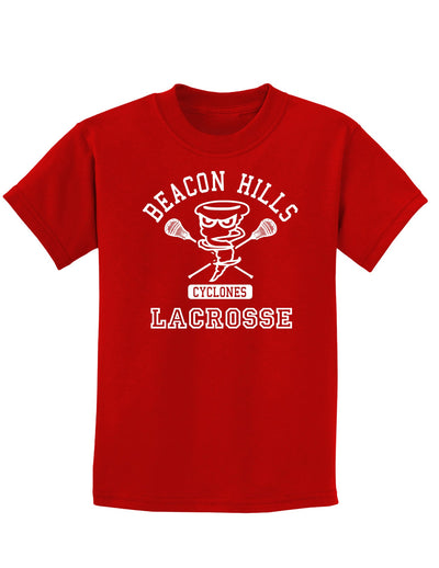 Beacon Hills Lacrosse Cyclones Childrens Dark T-Shirt-Childrens T-Shirt-TooLoud-Red-X-Small-Davson Sales