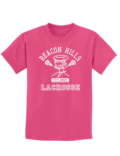 Beacon Hills Lacrosse Cyclones Childrens Dark T-Shirt-Childrens T-Shirt-TooLoud-Sangria-X-Small-Davson Sales