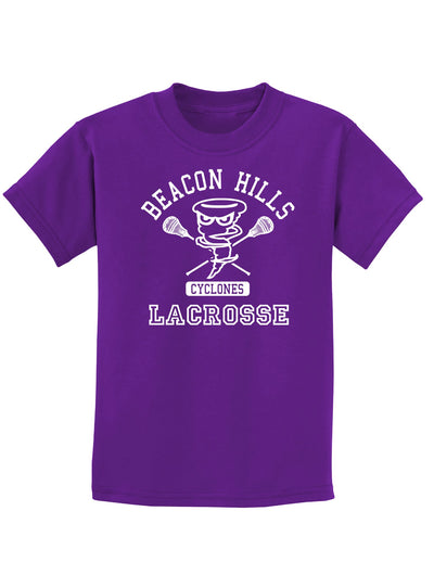 Beacon Hills Lacrosse Cyclones Childrens Dark T-Shirt-Childrens T-Shirt-TooLoud-Purple-X-Small-Davson Sales