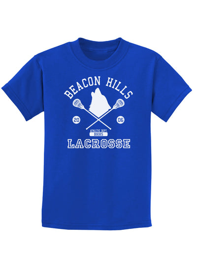 Beacon Hills Lacrosse Wolf Childrens Dark T-Shirt-Childrens T-Shirt-TooLoud-Royal-Blue-X-Small-Davson Sales