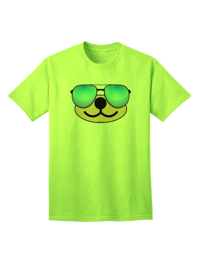 Beartholomew Cool Sunglasses Adult T-Shirt by Kyu-T Face-Mens T-shirts-TooLoud-Neon-Green-Small-Davson Sales