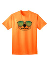 Beartholomew Cool Sunglasses Adult T-Shirt by Kyu-T Face-Mens T-shirts-TooLoud-Neon-Orange-Small-Davson Sales