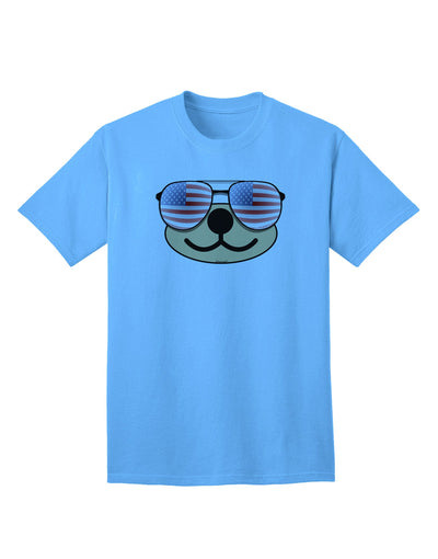 Beartholomew Patriotic Sunglasses Adult T-Shirt by Kyu-T Face-Mens T-shirts-TooLoud-Aquatic-Blue-Small-Davson Sales