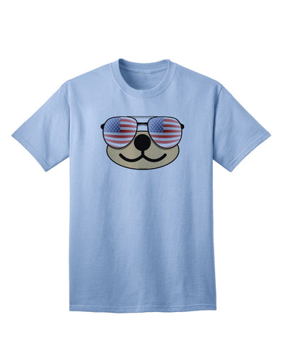 Beartholomew Patriotic Sunglasses Adult T-Shirt by Kyu-T Face-Mens T-shirts-TooLoud-Light-Blue-Small-Davson Sales