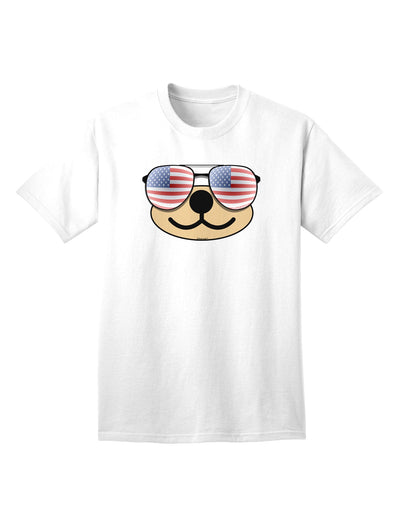 Beartholomew Patriotic Sunglasses Adult T-Shirt by Kyu-T Face-Mens T-shirts-TooLoud-White-Small-Davson Sales