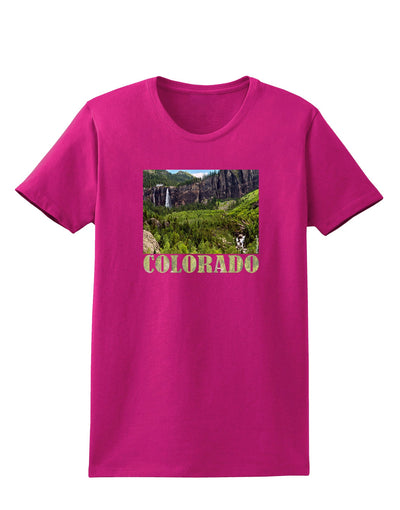 Beautiful Cliffs Colorado Womens Dark T-Shirt-TooLoud-Hot-Pink-Small-Davson Sales