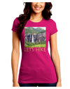 Beautiful Cliffs - Lets Hike Juniors Crew Dark T-Shirt-T-Shirts Juniors Tops-TooLoud-Hot-Pink-Juniors Fitted Small-Davson Sales