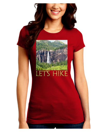 Beautiful Cliffs - Lets Hike Juniors Crew Dark T-Shirt-T-Shirts Juniors Tops-TooLoud-Red-Juniors Fitted Small-Davson Sales