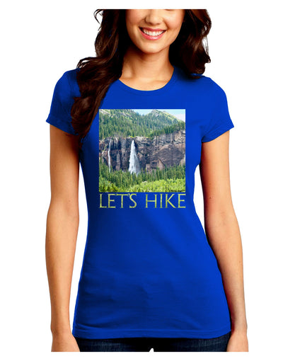 Beautiful Cliffs - Lets Hike Juniors Crew Dark T-Shirt-T-Shirts Juniors Tops-TooLoud-Royal-Blue-Juniors Fitted Small-Davson Sales