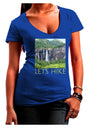 Beautiful Cliffs - Lets Hike Juniors V-Neck Dark T-Shirt-Womens V-Neck T-Shirts-TooLoud-Royal-Blue-Juniors Fitted Small-Davson Sales