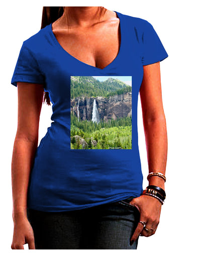 Beautiful Cliffs Nature Juniors V-Neck Dark T-Shirt-Womens V-Neck T-Shirts-TooLoud-Royal-Blue-Juniors Fitted Small-Davson Sales