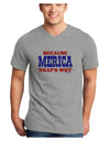 Because Merica That's Why Adult V-Neck T-shirt-Mens V-Neck T-Shirt-TooLoud-HeatherGray-Small-Davson Sales