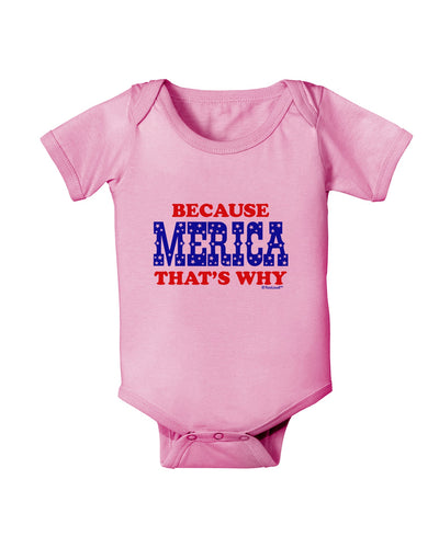 Because Merica That's Why Baby Romper Bodysuit-Baby Romper-TooLoud-Light-Pink-06-Months-Davson Sales