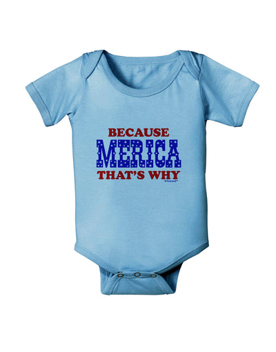 Because Merica That's Why Baby Romper Bodysuit-Baby Romper-TooLoud-Light-Blue-06-Months-Davson Sales