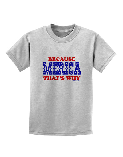 Because Merica That's Why Childrens T-Shirt-Childrens T-Shirt-TooLoud-AshGray-X-Small-Davson Sales