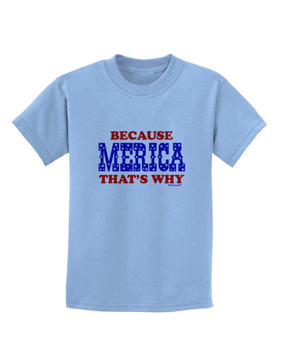 Because Merica That's Why Childrens T-Shirt-Childrens T-Shirt-TooLoud-Light-Blue-X-Small-Davson Sales