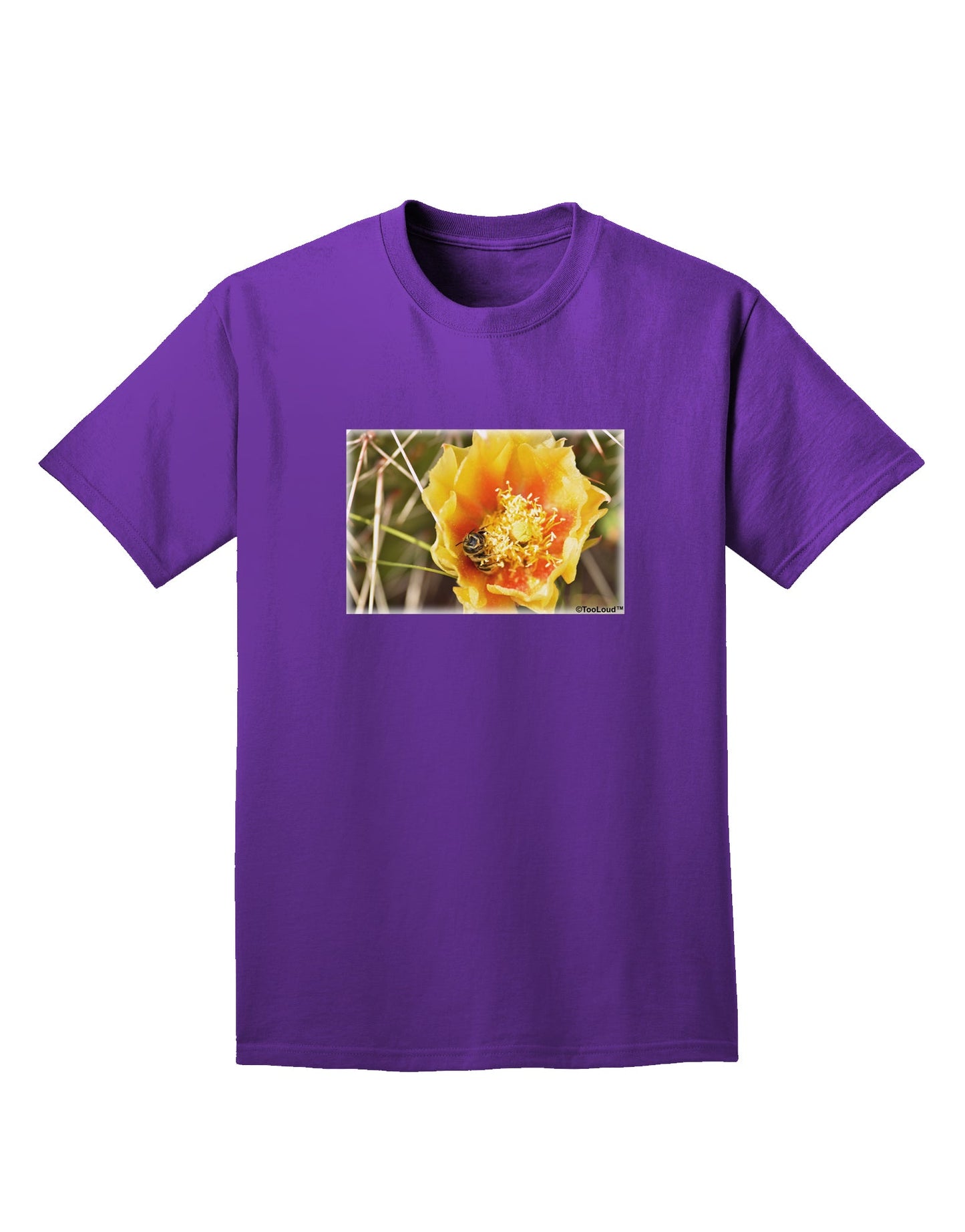 Bee Cactus Adult Dark T-Shirt-Mens T-Shirt-TooLoud-Purple-Small-Davson Sales