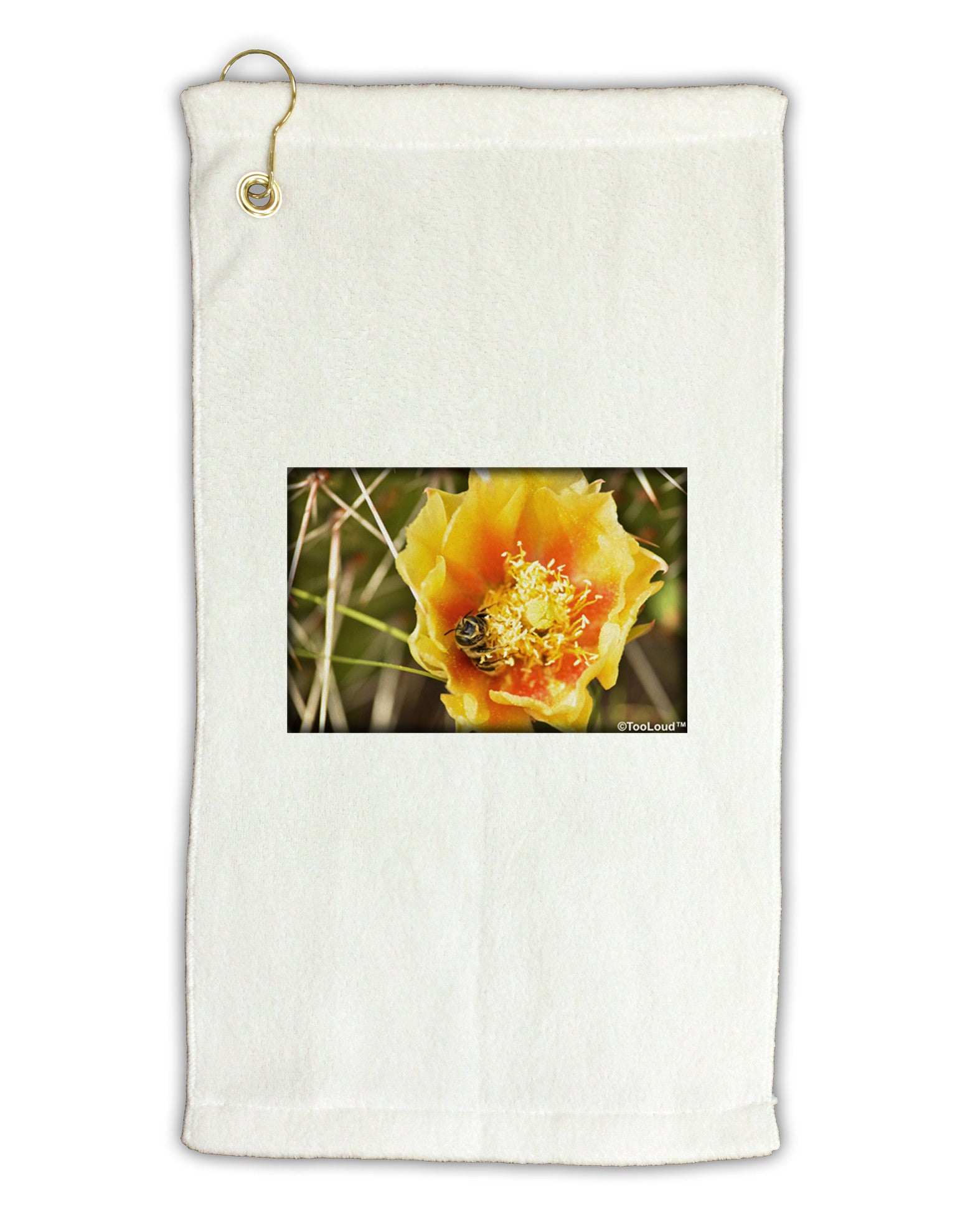 Bee Cactus Micro Terry Gromet Golf Towel 16 x 25 inch-Golf Towel-TooLoud-White-Davson Sales