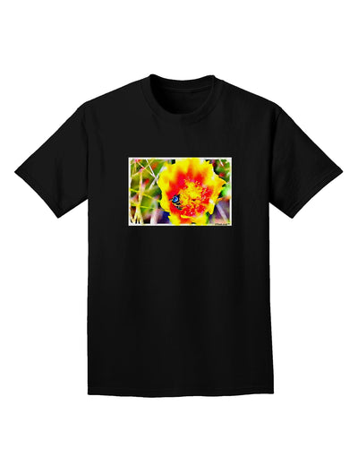 Bee Cactus Watercolor Adult Dark T-Shirt-Mens T-Shirt-TooLoud-Black-Small-Davson Sales