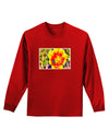 Bee Cactus Watercolor Adult Long Sleeve Dark T-Shirt-TooLoud-Red-Small-Davson Sales