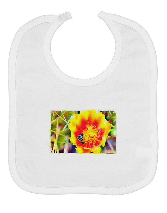 Bee Cactus Watercolor Baby Bib