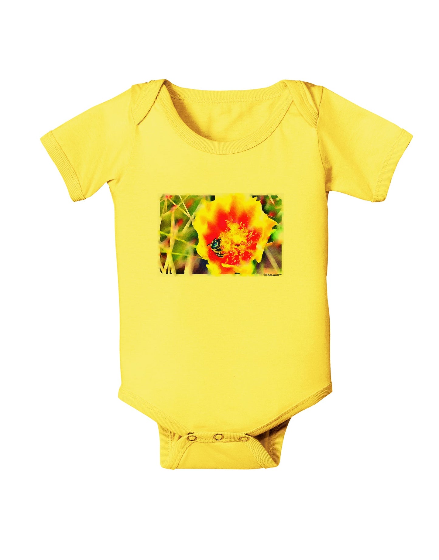 Bee Cactus Watercolor Baby Romper Bodysuit-Baby Romper-TooLoud-Yellow-06-Months-Davson Sales
