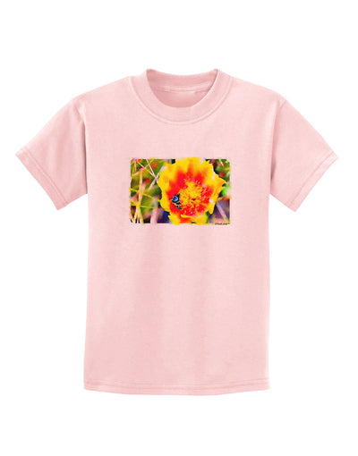 Bee Cactus Watercolor Childrens T-Shirt-Childrens T-Shirt-TooLoud-PalePink-X-Small-Davson Sales